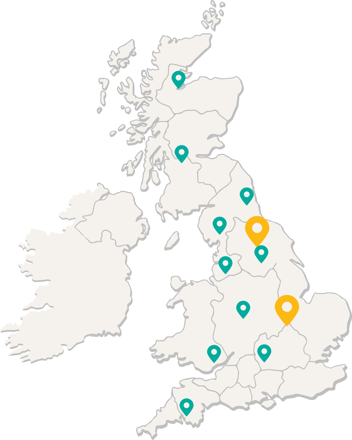 Map showing Trackway Solutions nationwide coverage